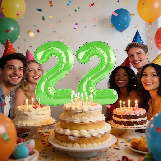 40 Inch Number 22 Balloons for 22nd Birthday Party Decorations, 0-100 Fruit - Image 2