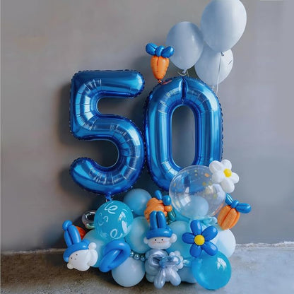 Number Balloons Navy Blue Balloons - Image 6