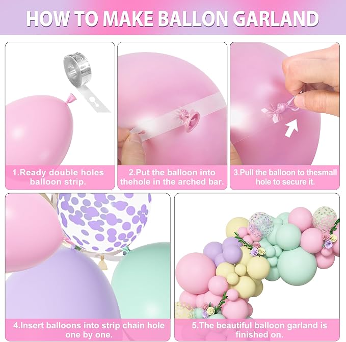 Amandir 153pcs Pastel Balloons Garland Arch Kit Different Sizes | 18 12 10 - Image 4