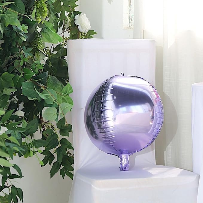 6Pcs Purple Round Foil Balloons, Giant 4D Round Ball Balloon, 22 Inch Metallic - Image 9