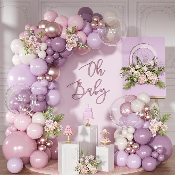 Dusty Purple Balloon Arch Kit Pink and Lavender Balloon Garland | 126Pcs Light by NUTTYBASH