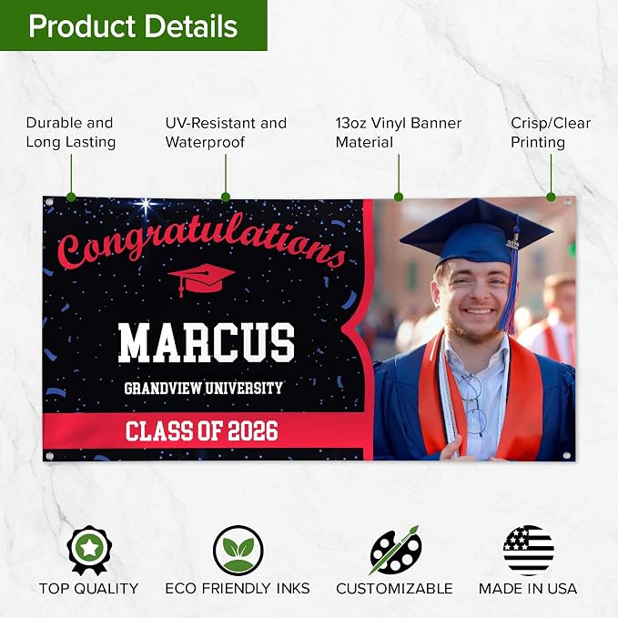 Graduation Banner, Personalized Image And Text - Image 7