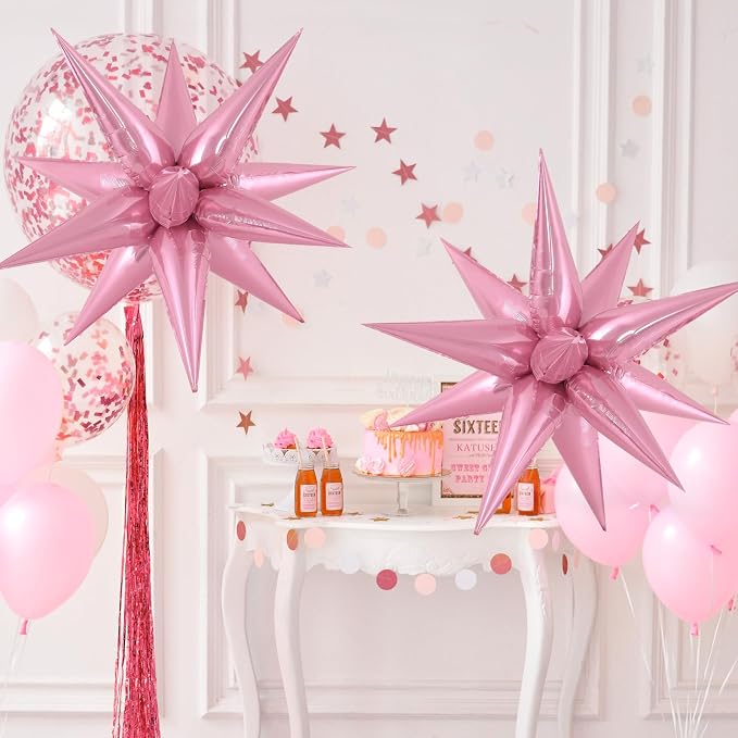 72 Pcs Star Balloons Foil Explosion Balloons Magic 12 Point Star Cone Balloon - Image 4