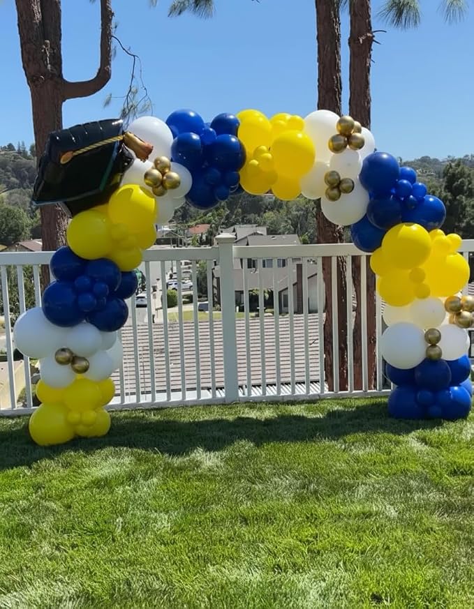 Royal Blue and Yellow Balloons Arch Kit 166pcs - Image 6