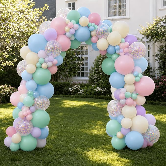 Pastel Balloons for Birthday Party Decorations- 12 Inch Yellow Green Pink Blue - Image 4