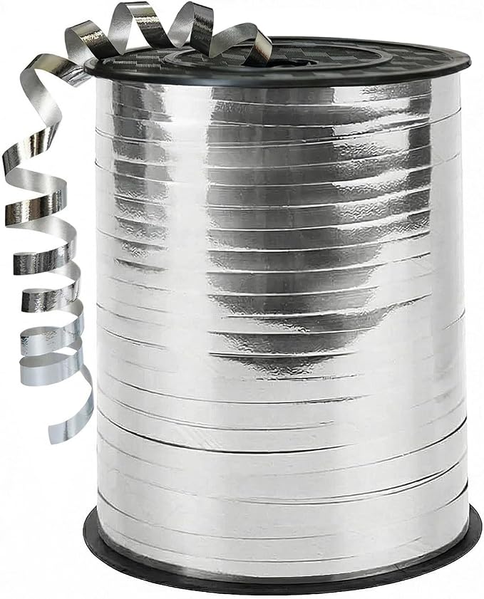 500 Yards Curling Ribbon，Bright Silver Balloon String Ribbon，for Gift by Unknown