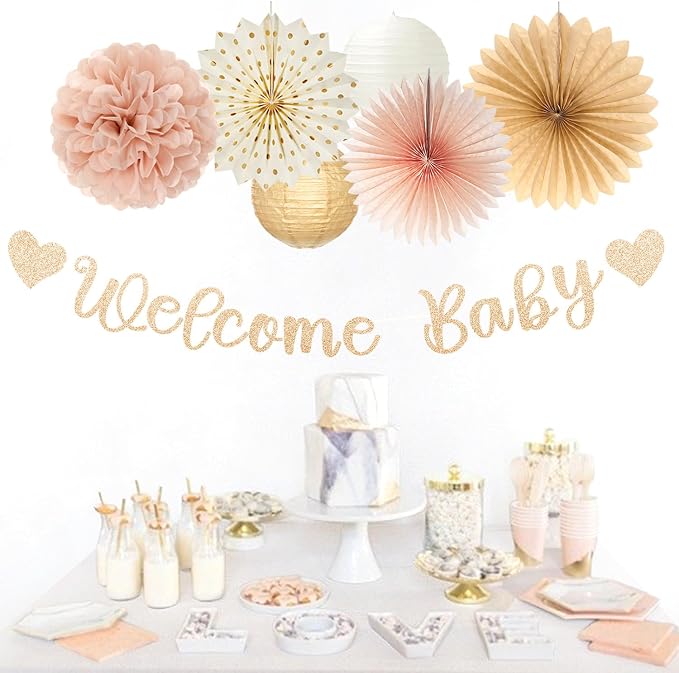 Champagne-Gold Fall Boho Baby Shower Party-Decorations - Image 5