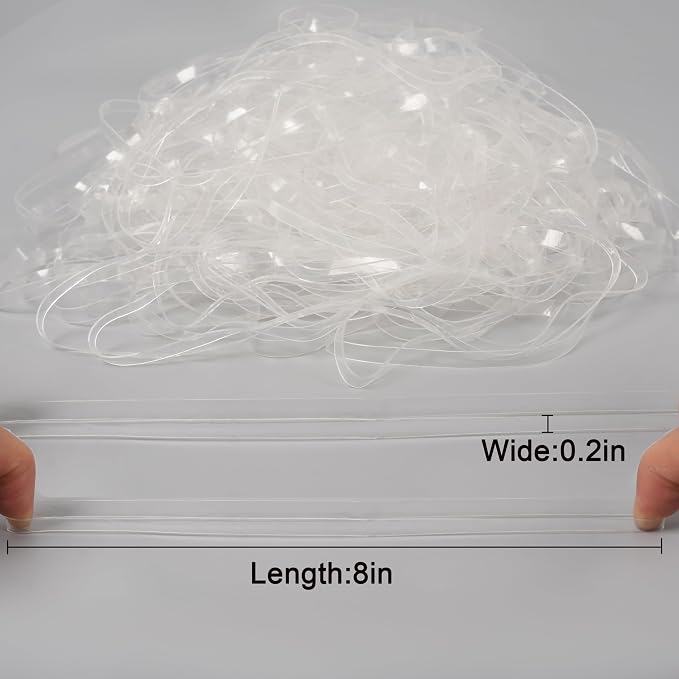 Rubber Bands Large 8inx0.2in Clear Rubber Band 50Pcs - Image 4