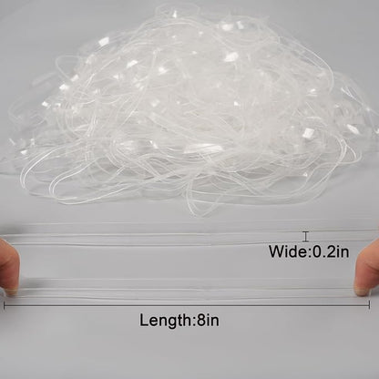 Rubber Bands Large 8inx0.2in Clear Rubber Band 50Pcs - Image 4