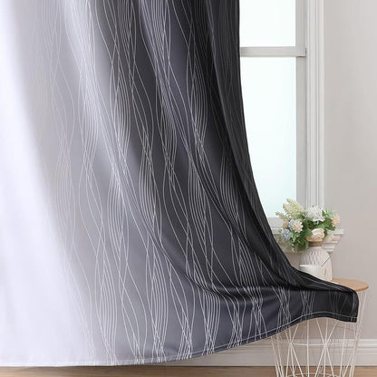 Ombre Blackout Curtains 102 Inches Long 2 Panels Set, Full Room Darkening - Image 6