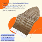 Full Shine Tape in Extensions 16 Inch Color 6 Brown Fading to 6 and 60 Blonde Invisible Double Sided Remy Tape Ins Human Hair Extensions 50 Grams Straight Seamless Soft and Silky 20 PCS for Wedding