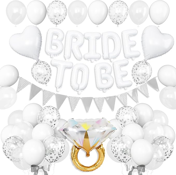 White Bachelorette Party Decorations by Dagelar