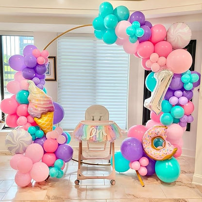 Mermaid Balloons Pink Purple Party Balloon, Under The Sea Party Decorations - Image 5