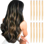 Blonde Hair Extensions Clip in for Kids Girls, 10 Pieces 22 Inch Long Straight Colored Streak Synthetic Accessories Hairpiece Clip ins, Play Party Highlights