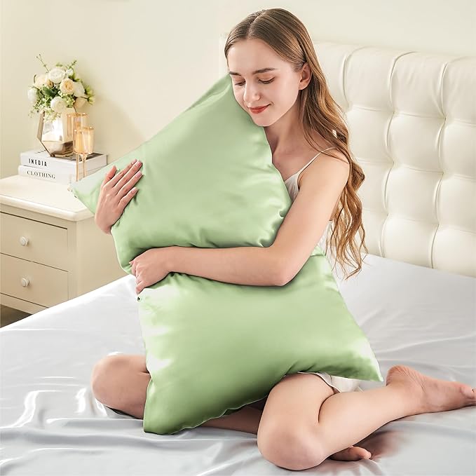 INFIIXSO Mulberry Silk Pillow Case King Size, Silk Pillowcase with Hidden Zipper 20"x36", Extraordinary Smooth and Soft Pillow Cases for Hair and Skin(Sage Green, 1 Pack)