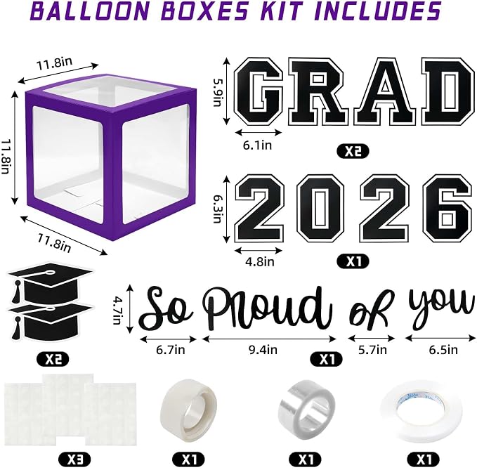 Graduation Decorations 2026 Graduation Party Decorations Set of 4 Boxes - Image 2