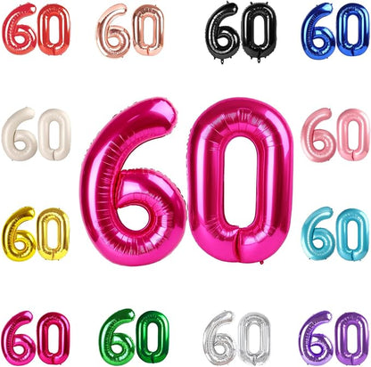 Hot Pink Number 60 Balloon 40 Inch by IWERP