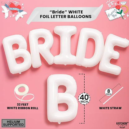 KatchOn Bride Balloons White 40 Inch, Bachelorette Party Decorations | White - Image 2