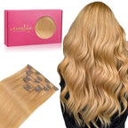 WENNALIFE Clip in Hair Extensions Real Human Hair, 14 Inch 120g 7pcs Human Hair Extensions Clip In Human Hair, Strawberry Blonde Hair Extensions Clip In Real Hair Coloured Remy Human Hair Extensions