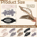 10 Pcs French Flat Hair Clips for Women, 3 Styles Lay Flat Claw Clips Non-slip Matte Hair Claws for Thin Thick Hair
