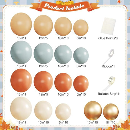 Fall Balloon Arch Kit for Little Pumpkin Baby Shower Decorations | Dusty Blue - Image 5
