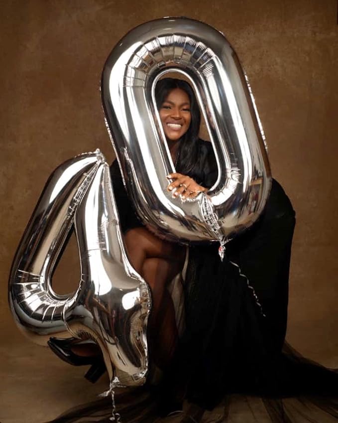 40 Inch Silver 40 Number Balloons Giant Jumbo Huge 40 Foil Mylar Helium Number - Image 4