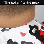 Hair Cutting Collar, Styling and Hair Cutting Aids Neck Shield Neck Wrap, with Adjustable Closure, Non-Slip Neck Wrap for Hairdressing Hair Dye or Hair Cut (Red Camouflage)