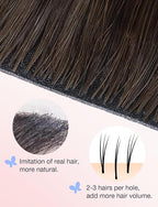 DOORES Invisi Edge Tape in Extensions Human Hair, Dark Brown to Dirty Blonde 10 Injection Tape-ins with 10 Classic Tape-ins 50g 18 Inch, Injection Tape in Extensions Thick Ends