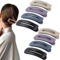 8 Pcs Large Lay Flat Claw Clips for Women French Side Slide Barrettes for Thin Fine Hair Rectangle Alligator Hair Accessories,Matte Khaki Purple Blue Black