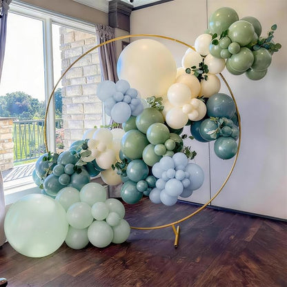 Sage Green Dusty Blue Balloons, 12 Inch Light Green Blue Sand White Latex - Image 7