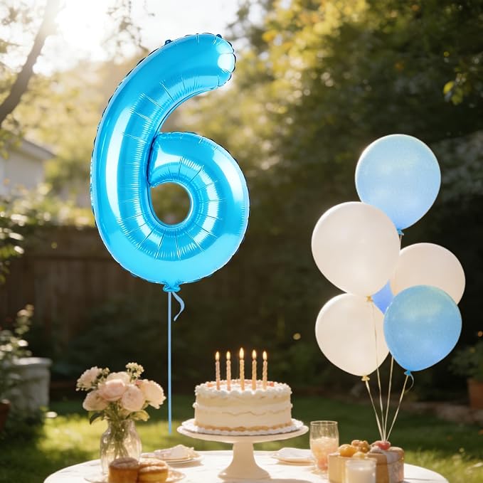 40 Inch Number 6 Balloons for 6th Birthday Party Decorations, 0-100 Jewelry - Image 3