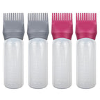 ELANE 4 Pack Root Comb Applicator Bottle, Oil Comb Applicator for Hair Dye, Shampoos, Salons. (Grey+Red)