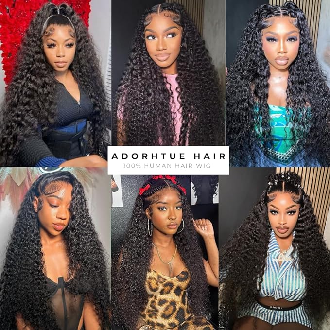36 Inch Water Wave 13x6 HD Lace Front Wigs Human Hair Pre Plucked 200 Density Deep Part Curly Wig for Women Water Wave Frontal Wigs Human Hair