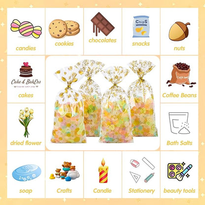 COQOFA 100 Pcs Mixed 5"X11" Gift Wrap Cellophane Treat Bag Party Favor bags - Image 8