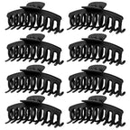 TOCESS Hair Claw Clips for Women - 8PK Large Neutral Matte Jumbo Hair Clips for Thick, Thin, Long, Short, Curly Hair Girls, Big Jaw Clip Set for Daily Use(Midnight Black)