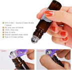 ULG 4/8/12-Pack Essential Oil Roller Bottles 10ml, Empty Bottles with Stainless Steel Roller Balls and Waterproof Labels, Roller Balls For Essential Oils
