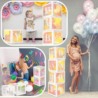 Sratte Balloon Box with Letters and Numbers Clear Blocks Boxes with LED Lights - Image 5