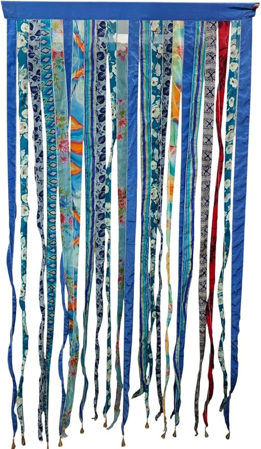 Mango Gifts Old Silk Sari Ribbon Doorway Curtain Hippie Bohemian Room Divider by MangoGifts