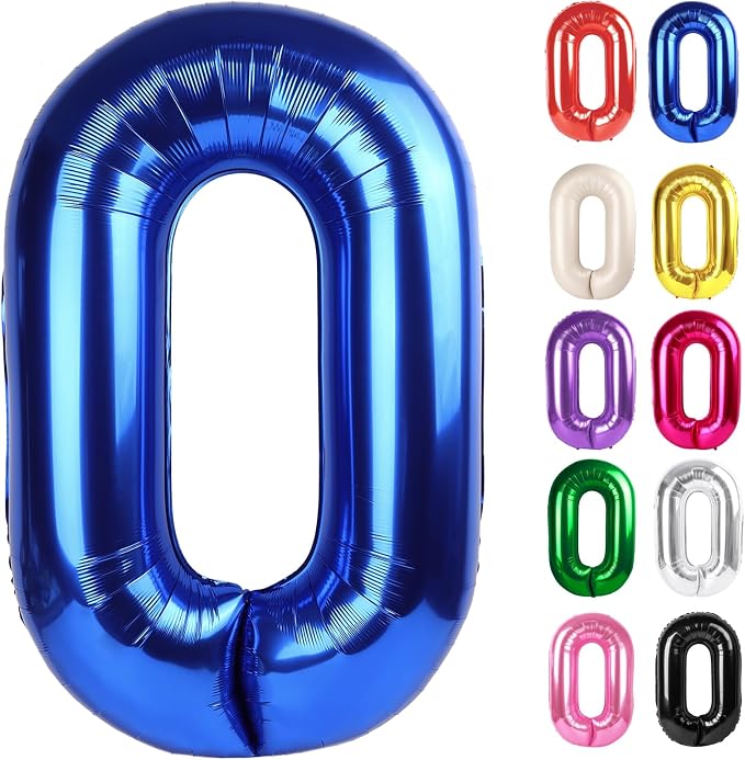 Blue Number 0 Balloon 40 Inch by IWERP