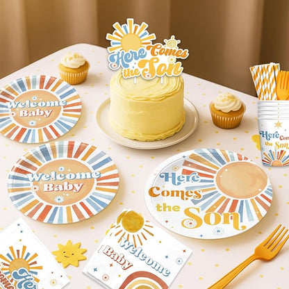 233 Pcs Here Comes The Son Baby Shower Decor - Image 5