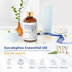 HIQILI Eucalyptus Essential Oil 1 Fl Oz, 100% Pure Natural Therapeutic Grade, Premium Grade Glass Dropper for Diffuser, Humidifier, Air Freshening, Cleaning, Home, Skin