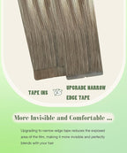 SURNEL Tape in Hair Extensions Ombre Color 8 Ash Brown Fading to 60 Platinum Blonde Human Hair 16 inch Remy Tape in Hair 20pcs 50g(#8T60-16)