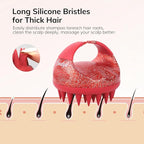 Sndyi Scalp Massager Shampoo Brush, Scalp Scrubber with Soft Silicone Bristles, Scalp Exfoliator for Dandruff Removal, Scalp Massager for Hair Growth, Wet Dry Hair Brush, Red-Limited Edition