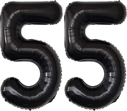 Jonhamwelbor 55 Number Balloons Black Big Giant Jumbo Number 55 Foil Mylar by Jonhamwelbor
