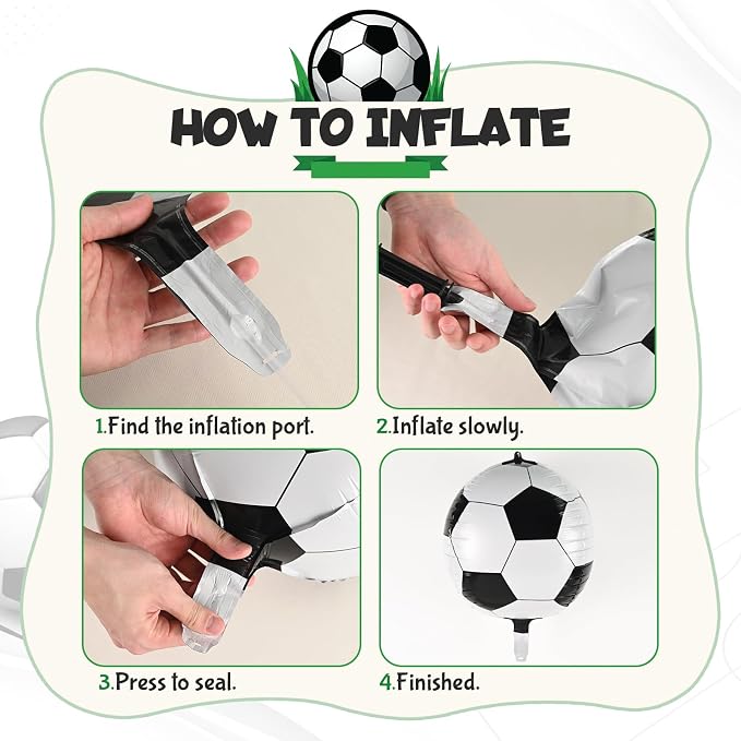 Green and Black Soccer Balloons - Image 3