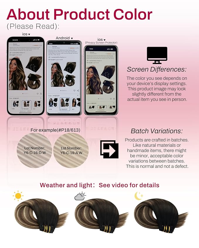 Moresoo Balayage Clip in Hair Extensions Human Hair Clip on Hair Extensions Ombre Black to Brown with Caramel Blonde Double Weft Full Head 7Pcs 120G 22 Inch