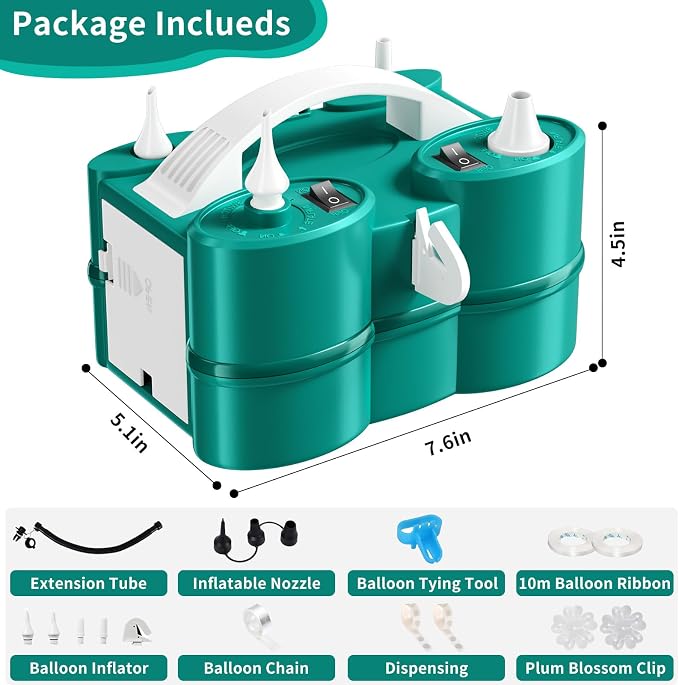 Biapian Balloon Pump Electric, 3-in-1 Portable Electric Air Pump - Image 7