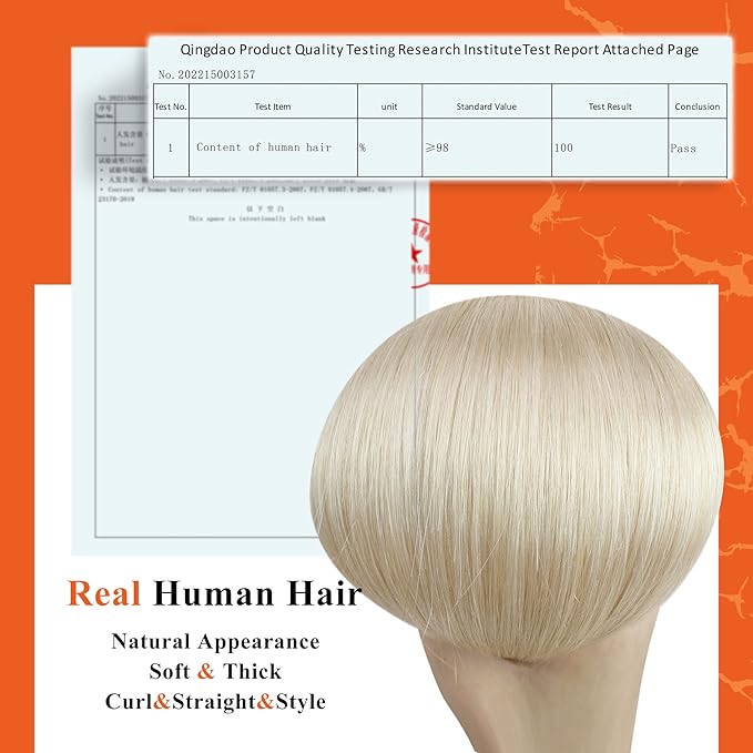 Full Shine Invisible Hair Extensions Tape in Platinum Blonde 60 Blonde Hair Extensions Real Human Hair 14Inch Straight Hair Extensions for Short Hair 20pcs 50Grams Add Volume
