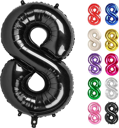 Black Number 8 Balloon 40 Inch by IWERP