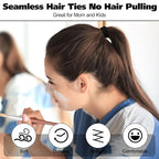 Chuangdi 750 Pcs Large Hair Ties Bulk Elastics Hair Bands Set Cotton Seamless Ponytail Holders Soft Hair Scrunchies for Thin Thick Curly Wavy Hair (Black)